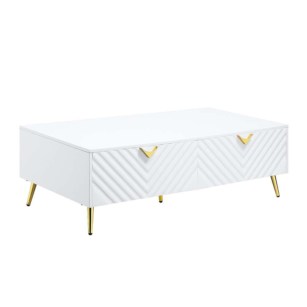 Gaines White High Gloss Finish Coffee Table. Picture 1