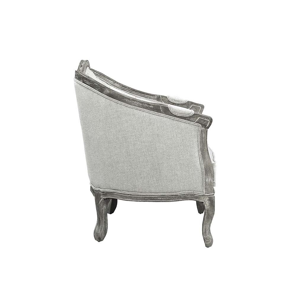 Samael Gray Linen & Gray Oak Finish Chair w/Pillow. Picture 4
