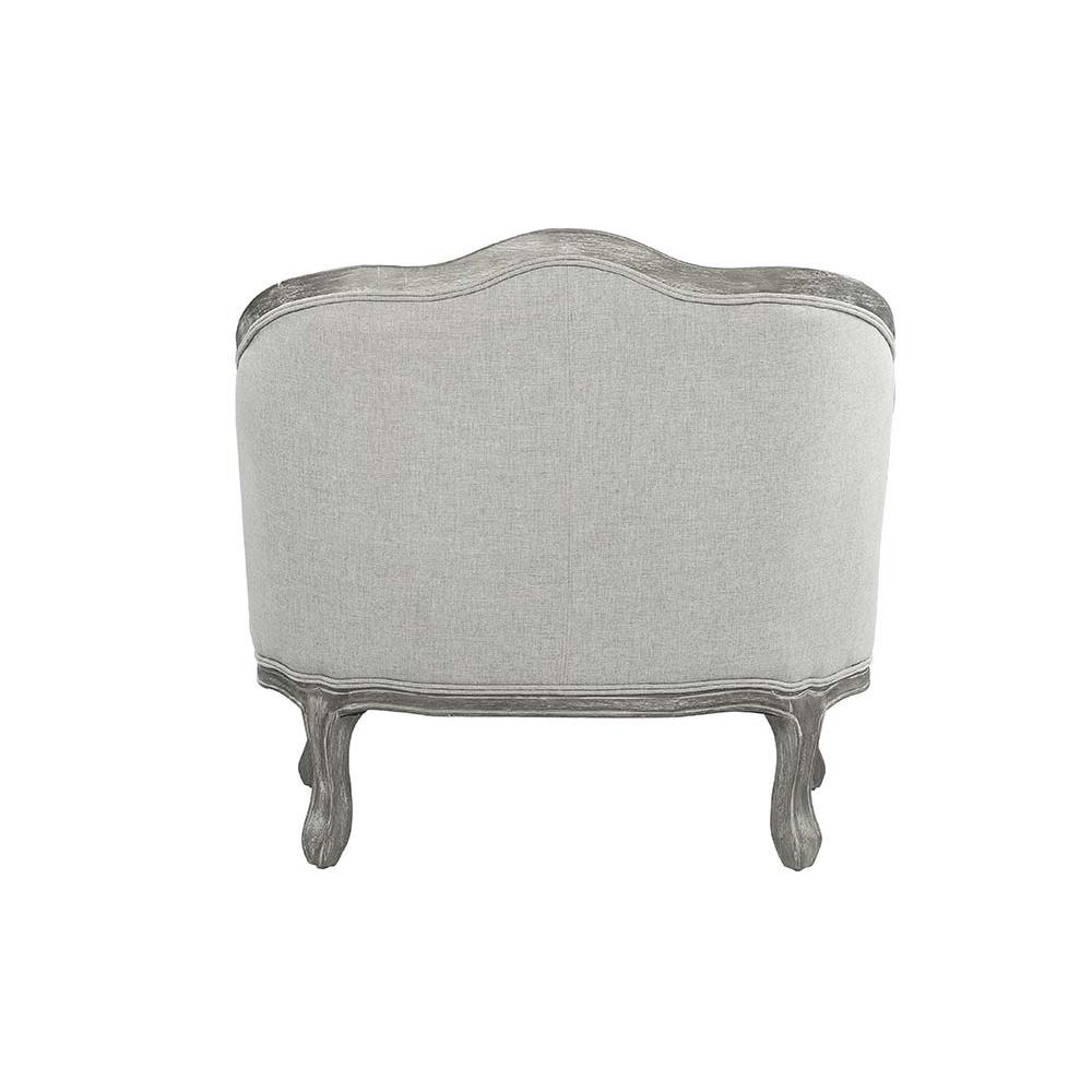 Samael Gray Linen & Gray Oak Finish Chair w/Pillow. Picture 5