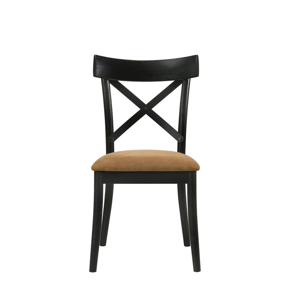 Hillary Wooden Side Chairs in Brown and Black (Set of 2). Picture 2