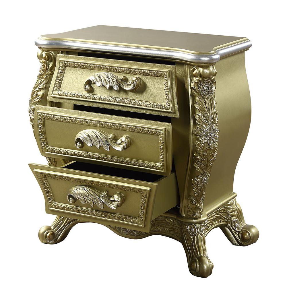Cabriole Gold Finish Nightstand. Picture 2