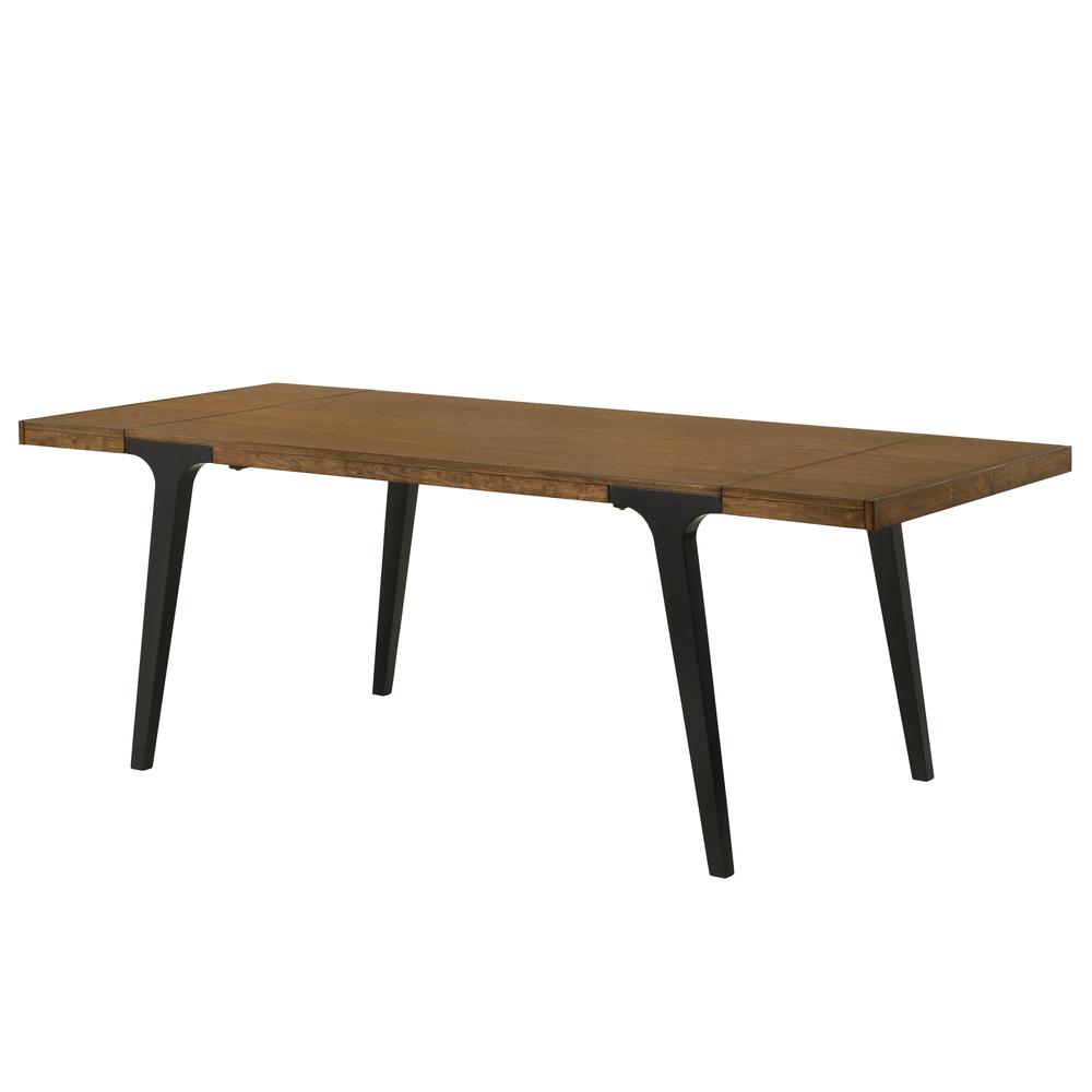 Hillary Wooden Dining Table in Walnut and Black. Picture 1
