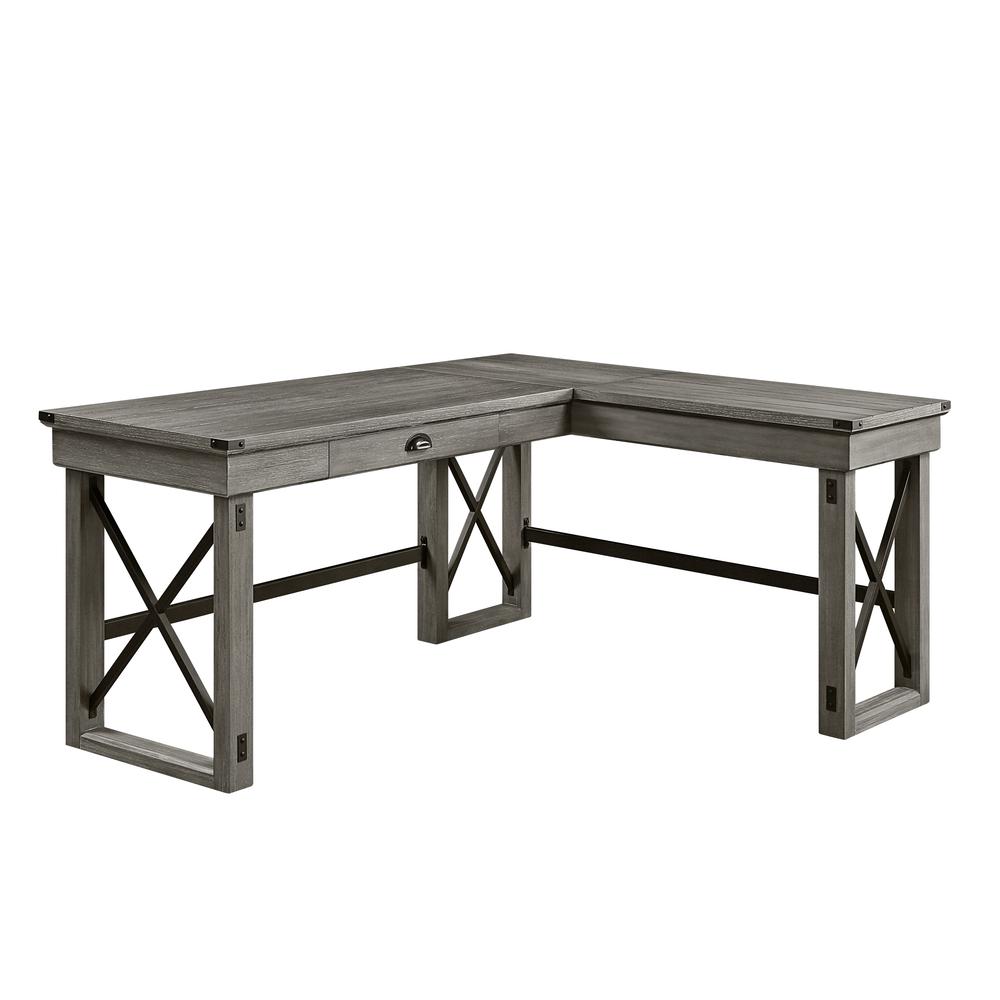 Talmar Writing Desk w/Left Top, Weathered Gray Finish (OF00054). Picture 1
