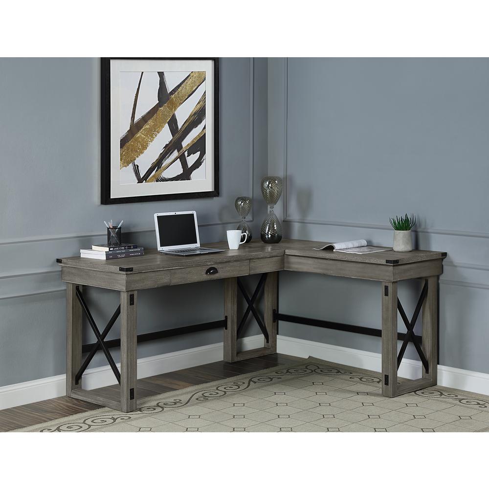 Talmar Writing Desk w/Left Top, Weathered Gray Finish (OF00054). Picture 4