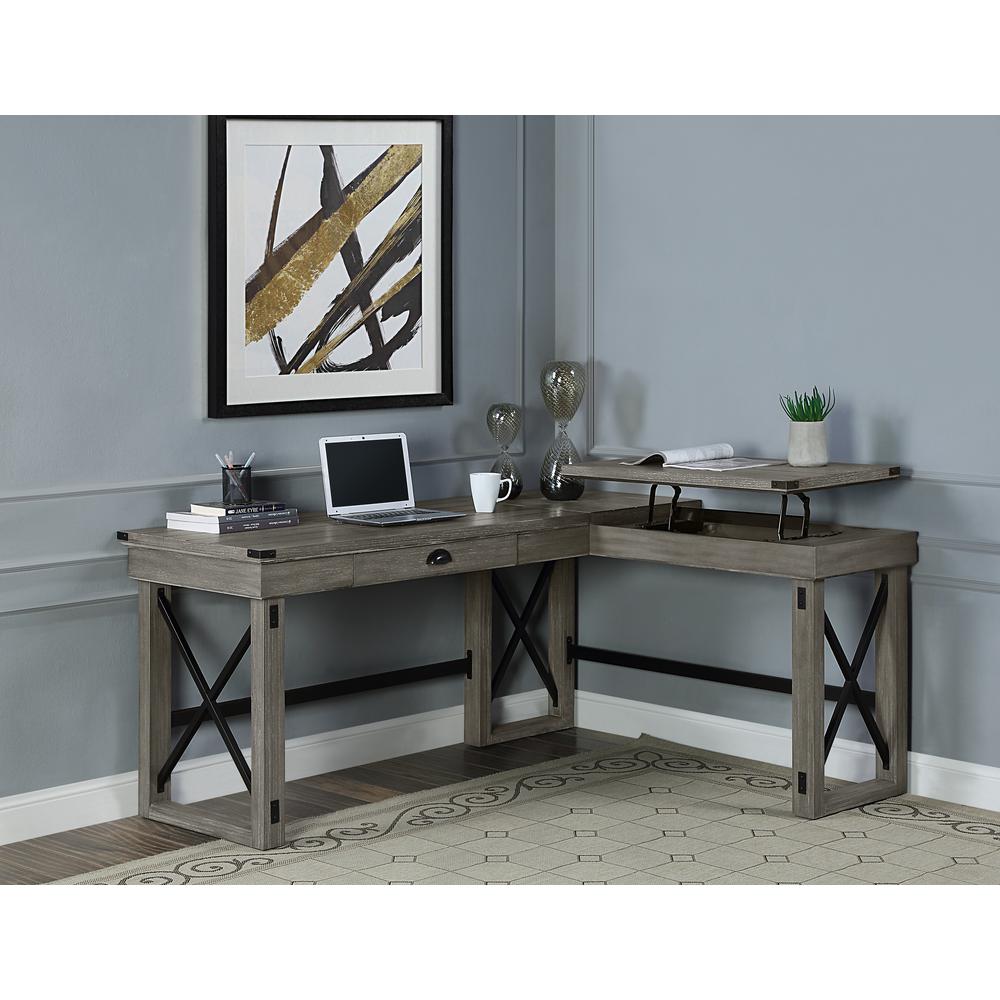 Talmar Writing Desk w/Left Top, Weathered Gray Finish (OF00054). Picture 5
