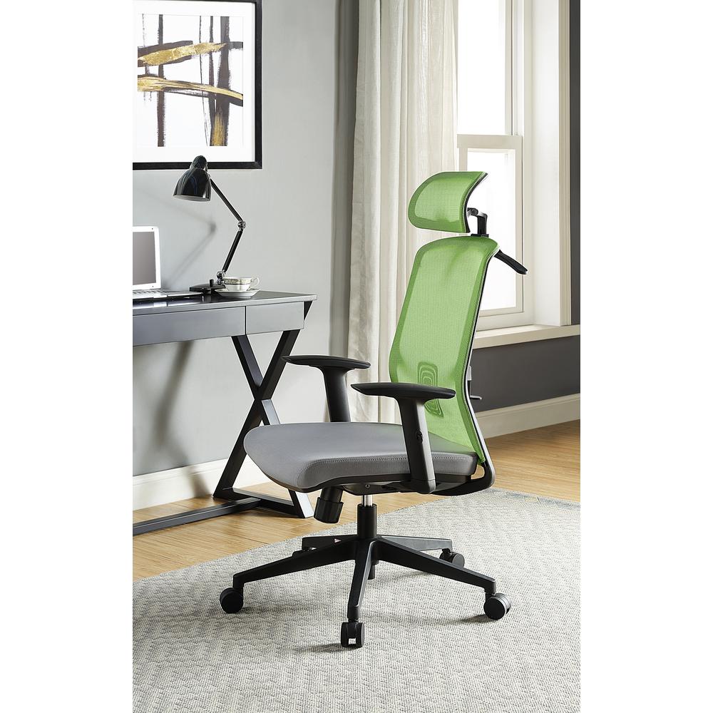 ACME Umika Office Chair, Green & Gray Fabric. The main picture.