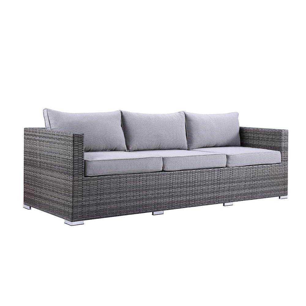 Sheffield Gray Fabric & Gray Finish 4PC Pack Patio Sofa Set. Picture 2