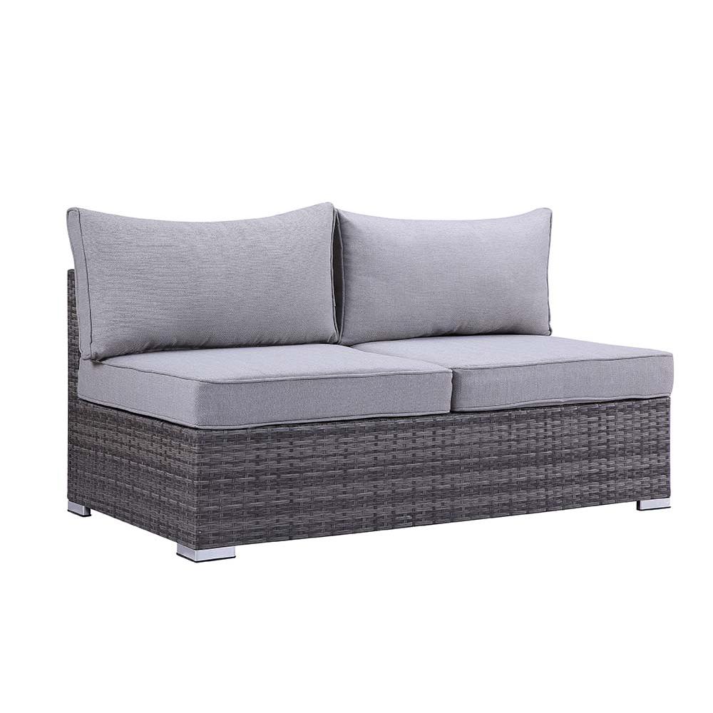 Sheffield Gray Fabric & Gray Finish 4PC Pack Patio Sofa Set. Picture 6