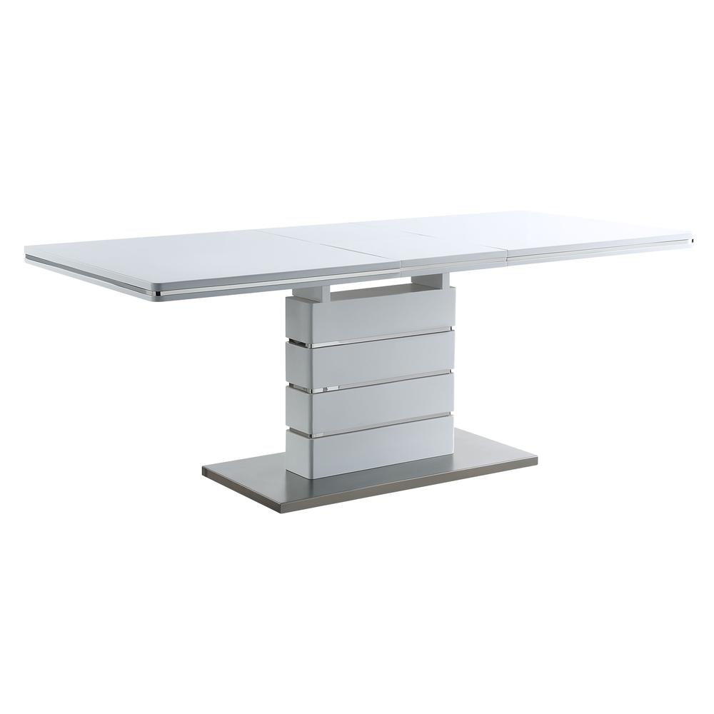 Furniture Kameryn Stainless Steel Dining Table in White High Gloss. Picture 2