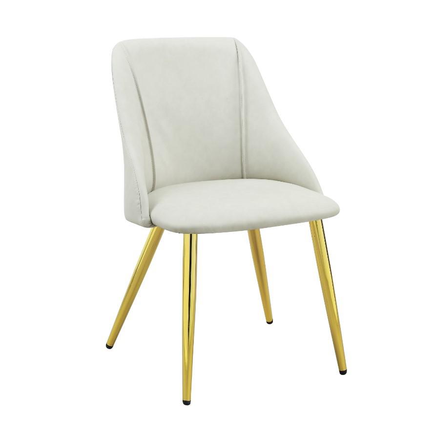 ACME Gaines Side Chair(Set-2), White PU. Picture 1