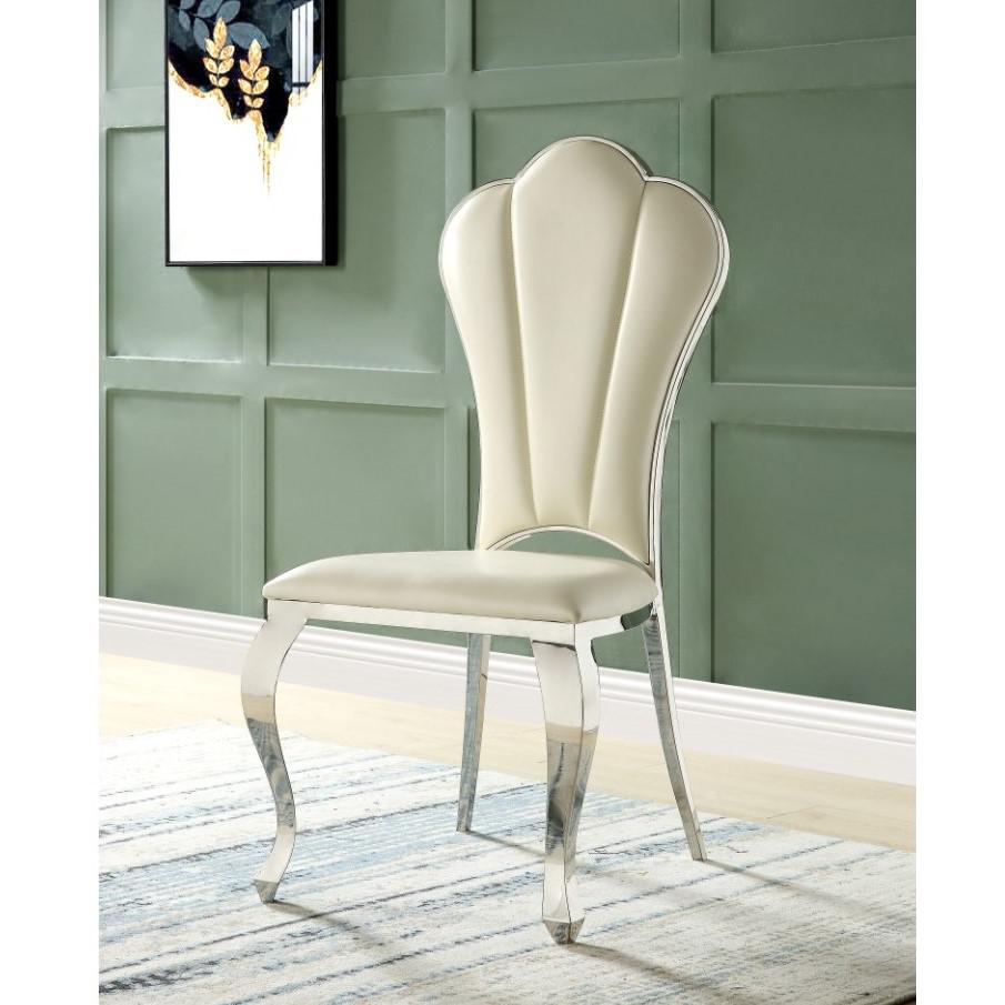 ACME Cyrene Side Chair (Set-2) - Beige. Picture 1
