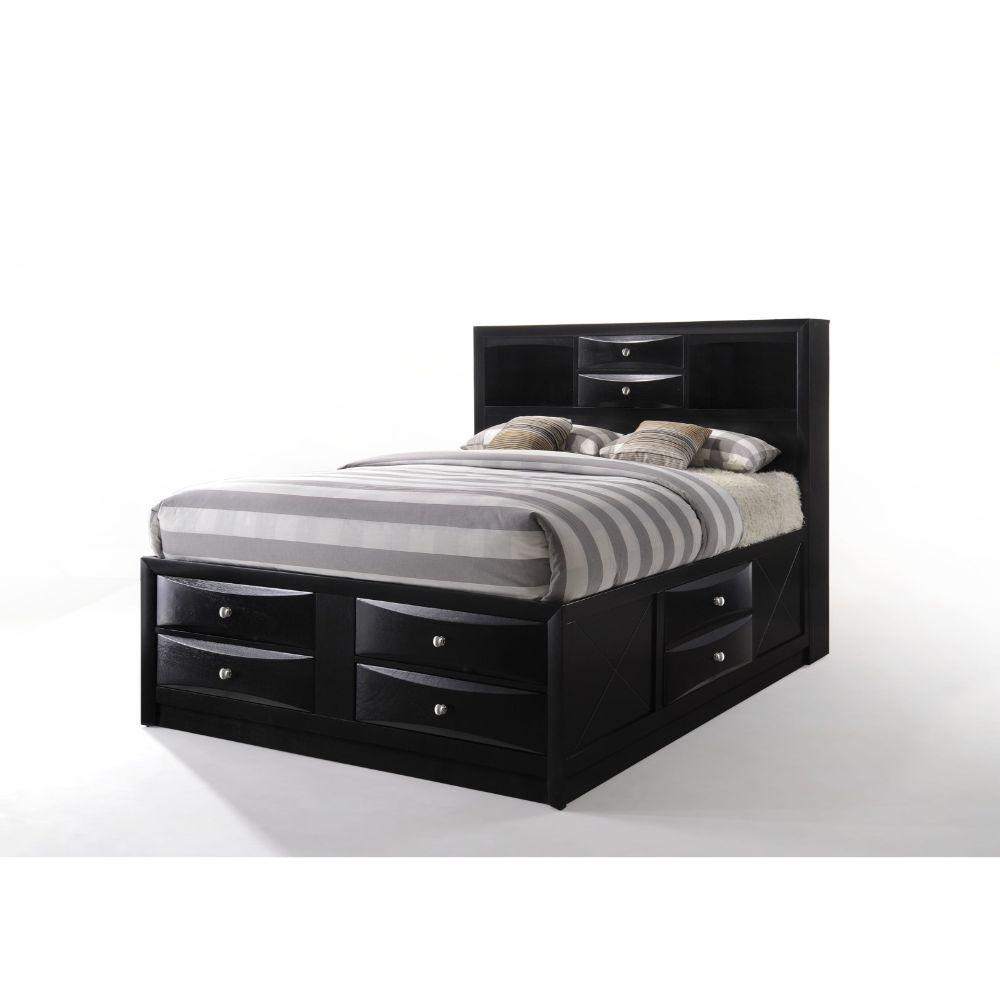 ACME Ireland Full Bed w/Storage, Black (1Set/4Ctn). Picture 1