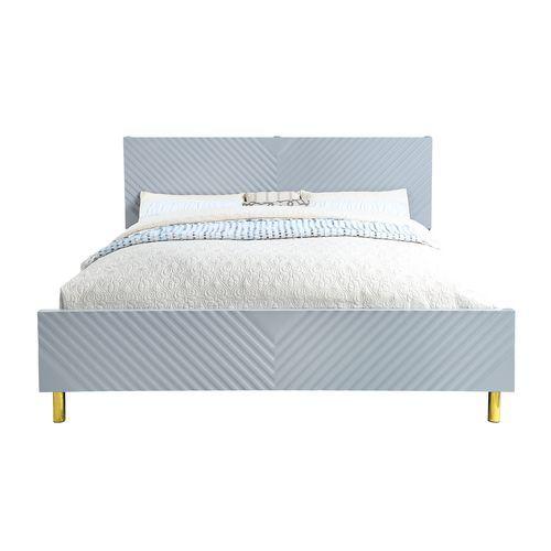 ACME Gaines Eastern King Bed, Gray High Gloss Finish. Picture 1