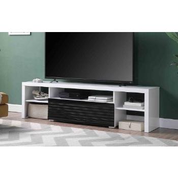 ACME Buck II TV Stand, White & Black High Gloss Finish. Picture 1