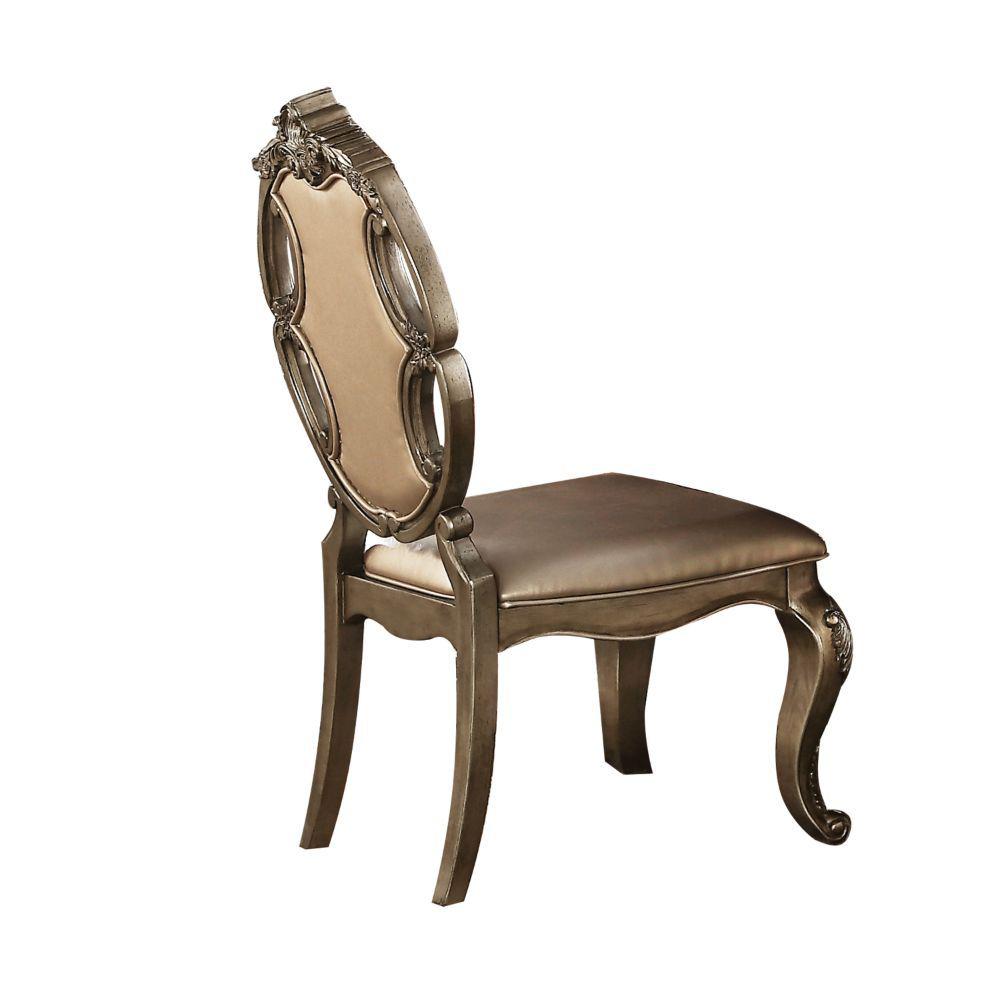 ACME Ragenardus Side Chair (Set-2), PU & Vintage Oak. Picture 1