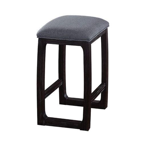 ACME Razo Counter Height Stool (1Pc), Fabric & Weathered Espresso. Picture 1