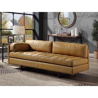 ACME Radia Sofa w/Pillow, Turmeric Top Grain Leather. Picture 1