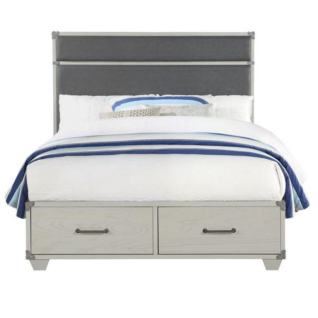 ACME Orchest Twin Bed w/Storage, Gray PU & Gray. Picture 1