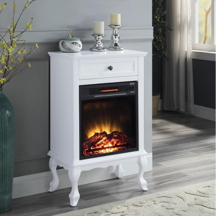 ACME Eirene Fireplace, White Finish. Picture 1