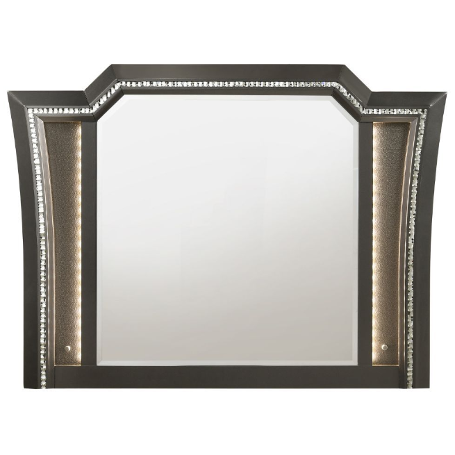 Kaitlyn Metallic Gray Mirror (LED). Picture 1
