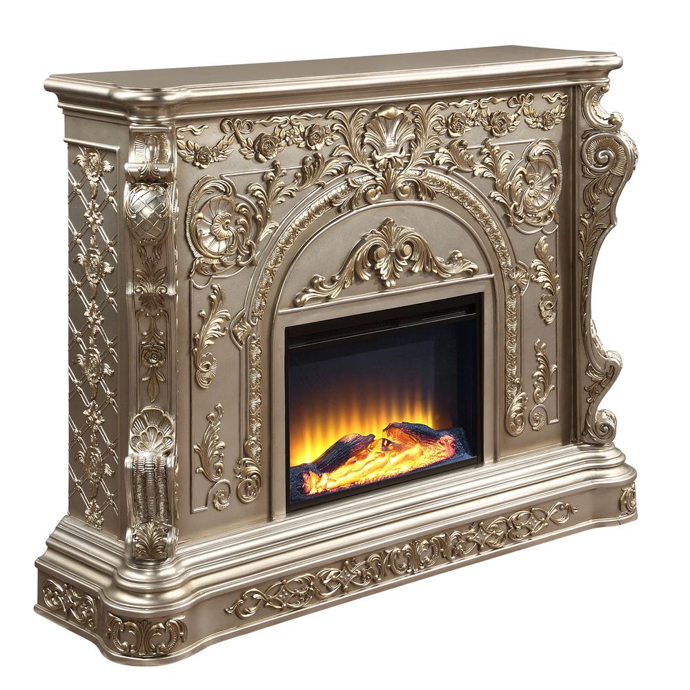 Danae Fireplace, Antique Silver Finish. Picture 1