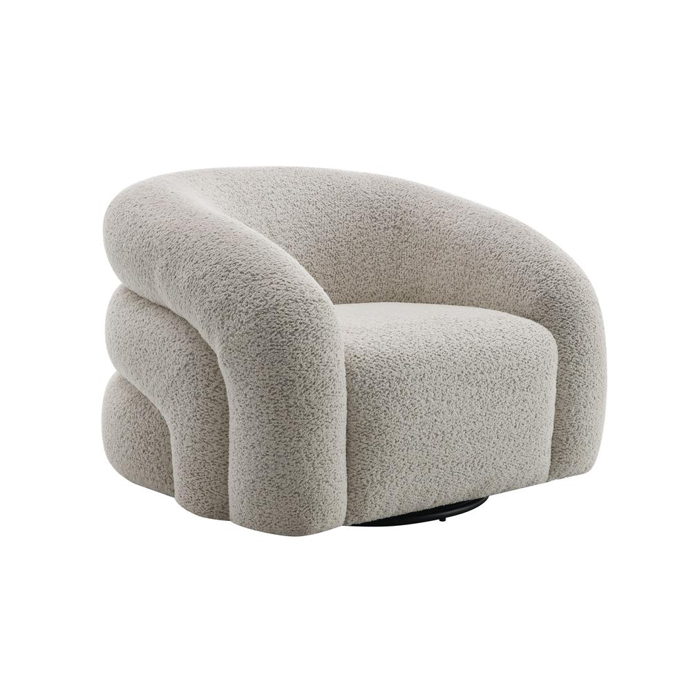Irma Chair w/Swivel, Gray Boucle. Picture 1