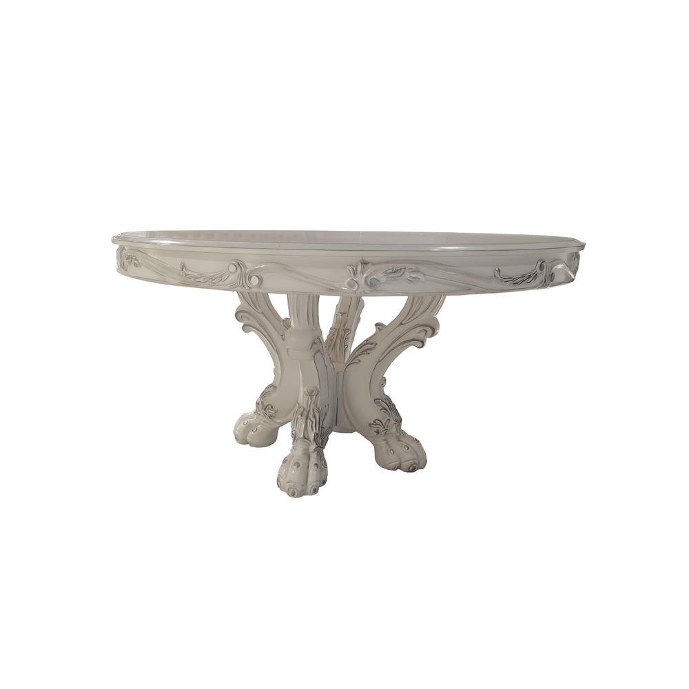Dresden  Bone White Finish Round Dining Table. Picture 1