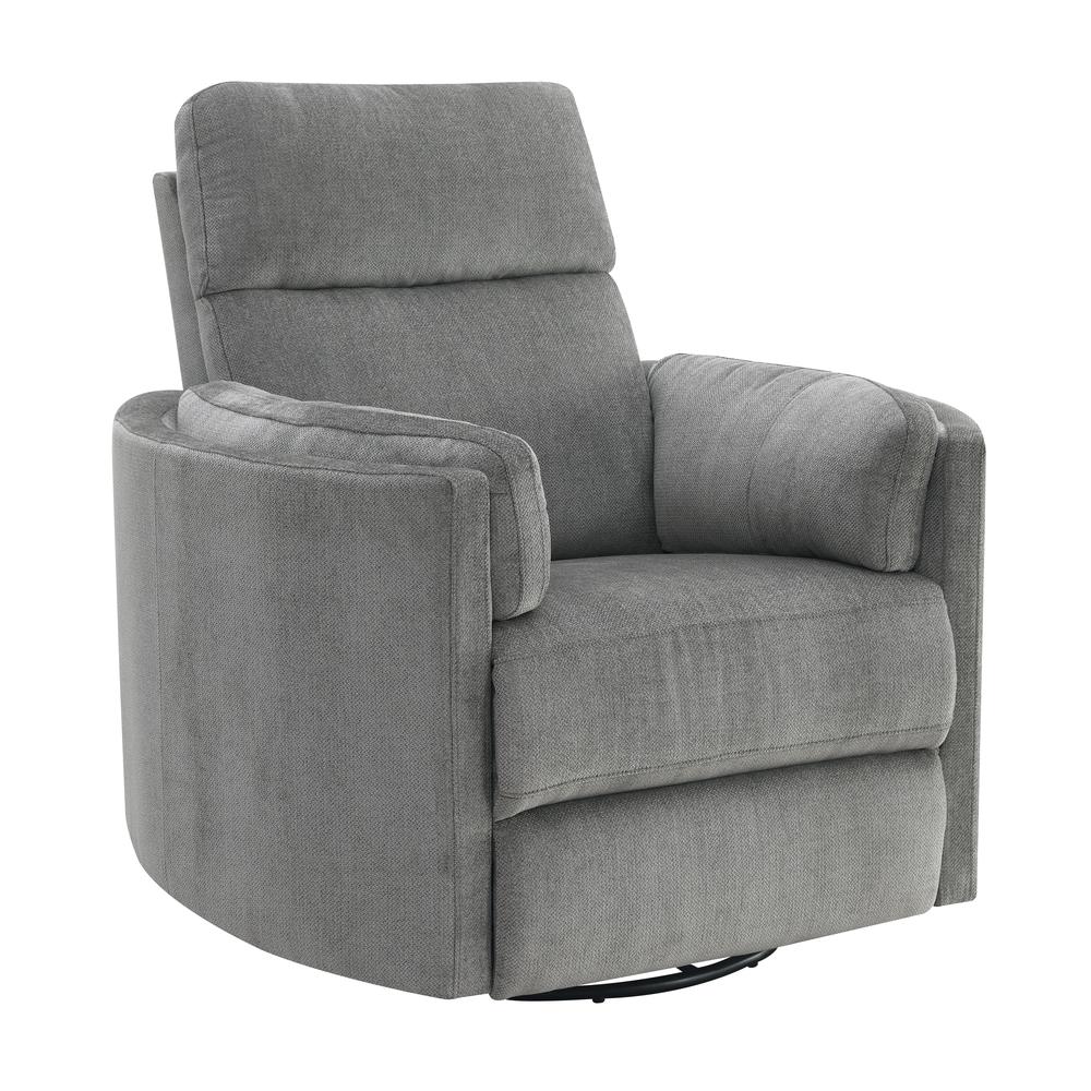 Sagen Wooden Glider Recliner with Swivel in Charcoal. Picture 1