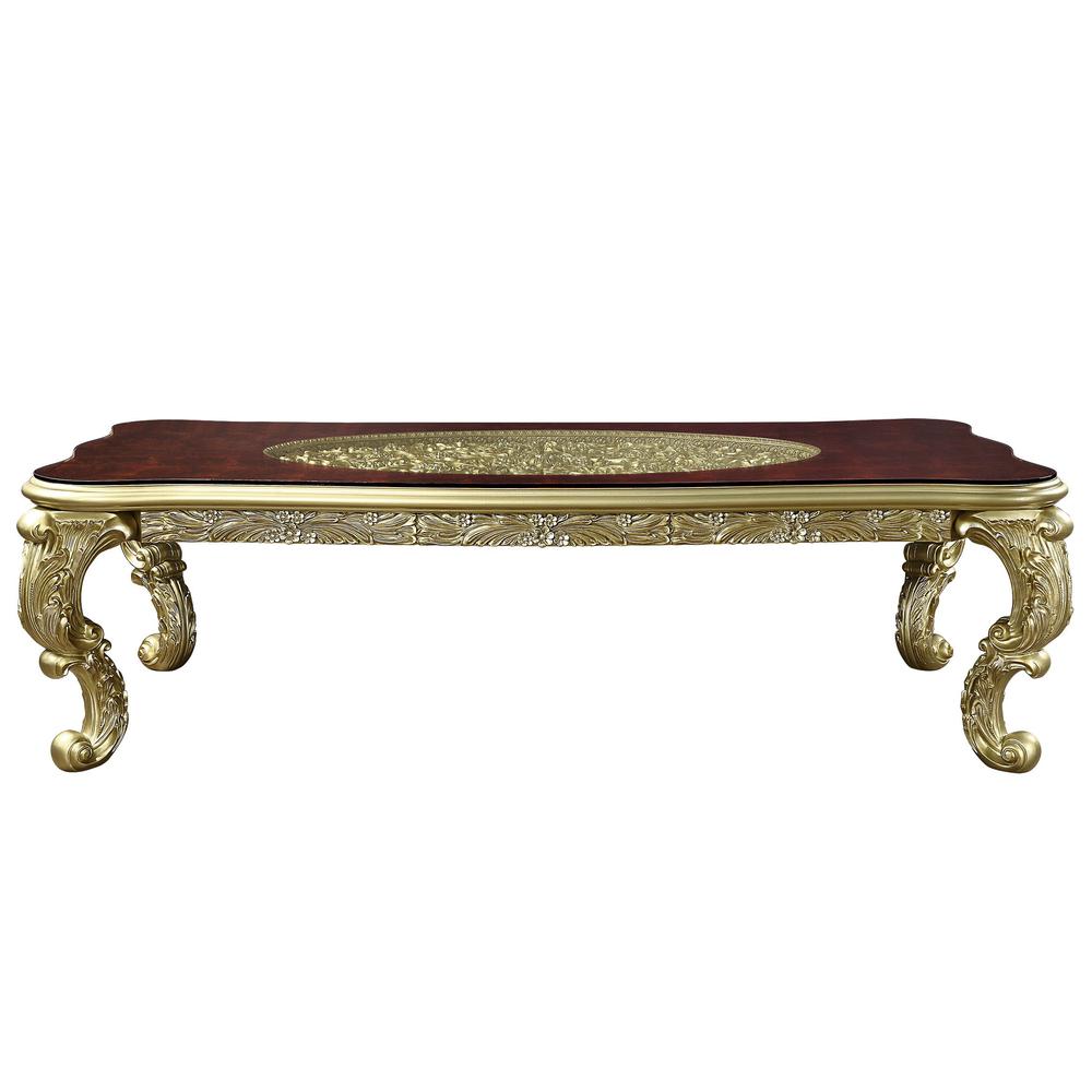 Cabriole Gold Finish Dining Table. Picture 2