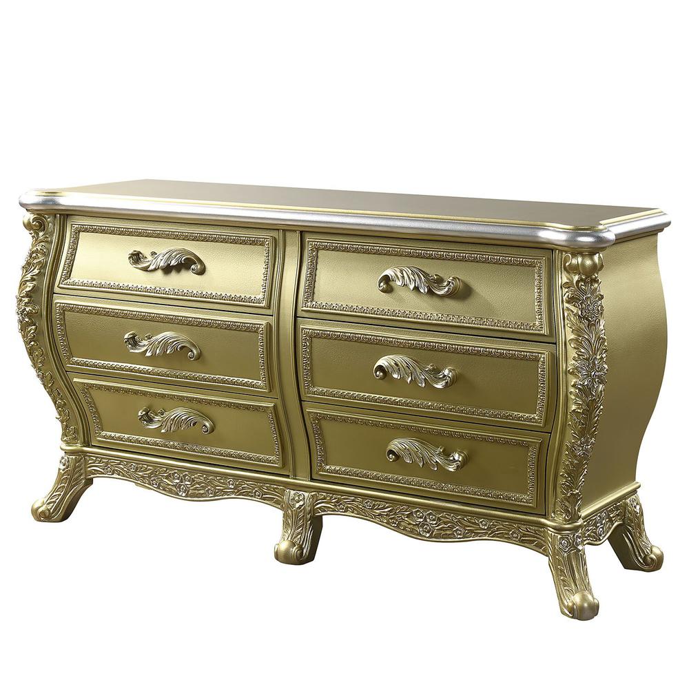 Cabriole Gold Finish Dresser. Picture 1