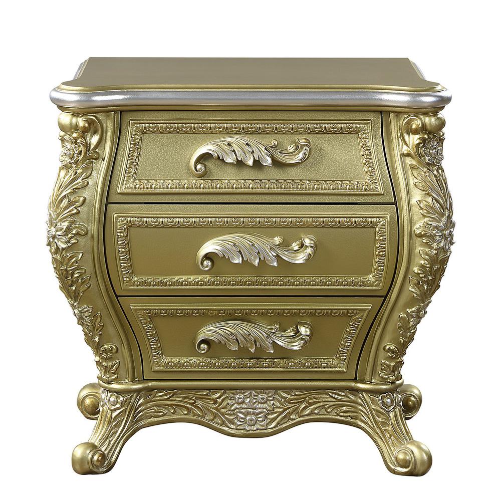 Cabriole Gold Finish Nightstand. Picture 5