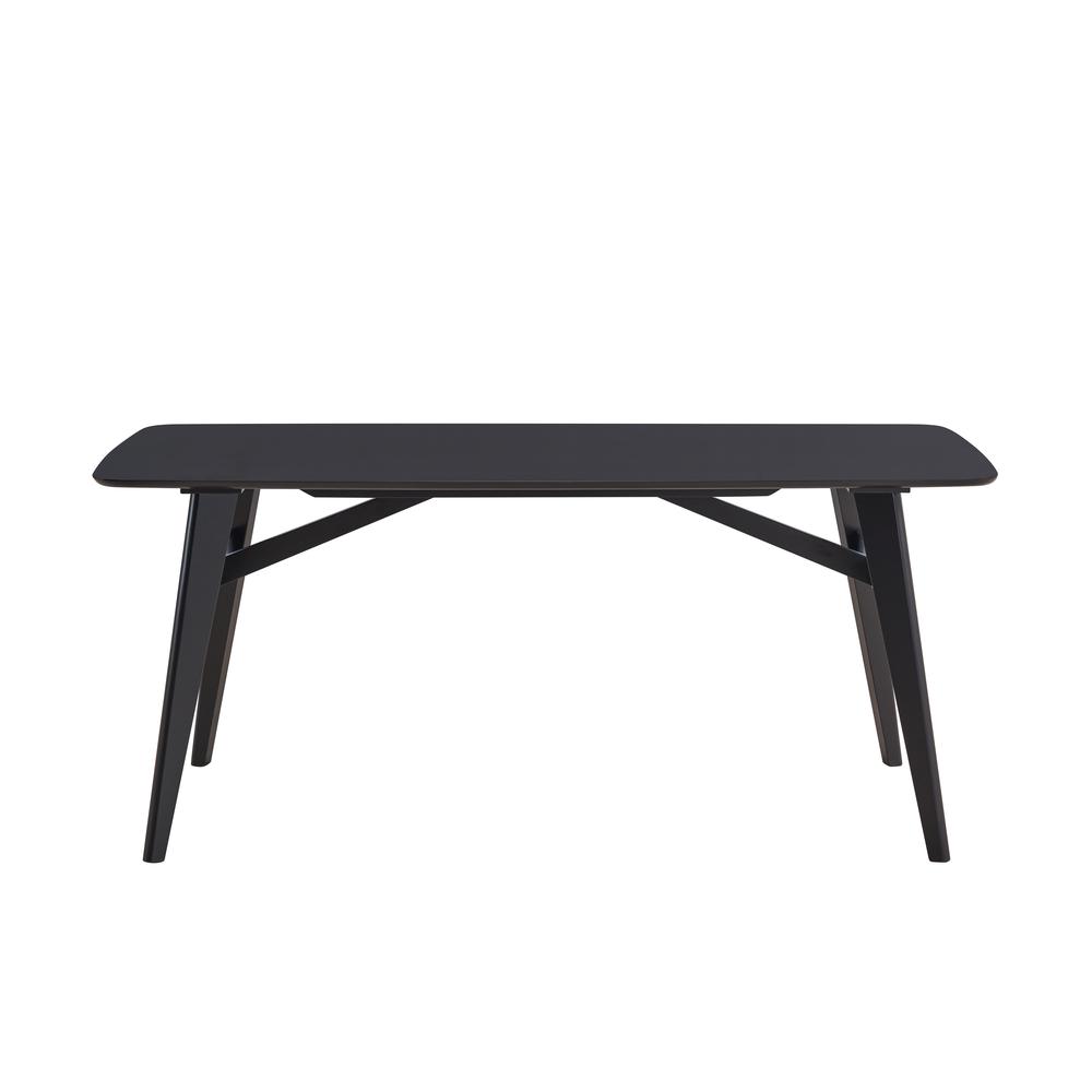 Eliora Solid Wood Frame Rectangular Dining Table in Black. Picture 2