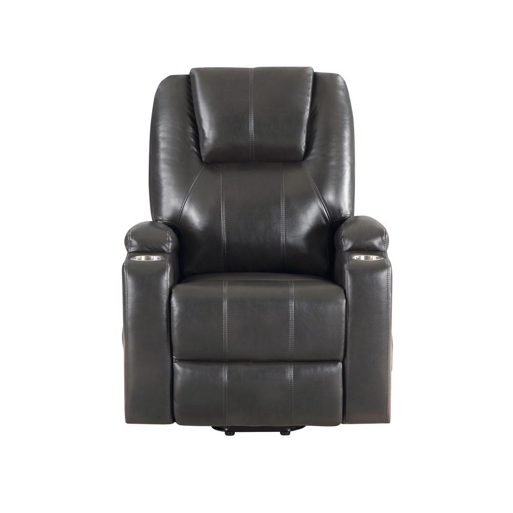 Evander Recliner w/Power Lift, Gunmetal Leather Aire. Picture 2