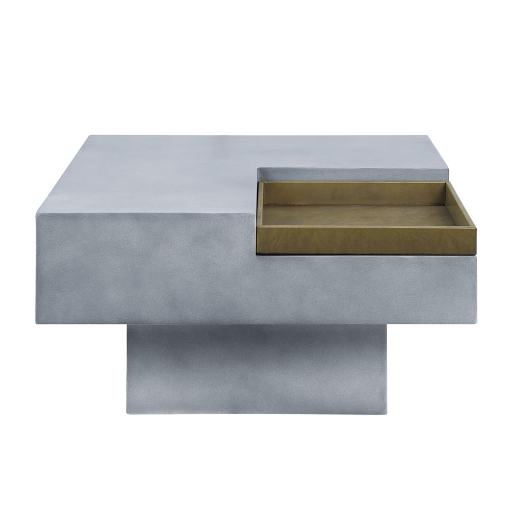 Kailano Cement Coffee Table in Weathered Gray. Picture 2