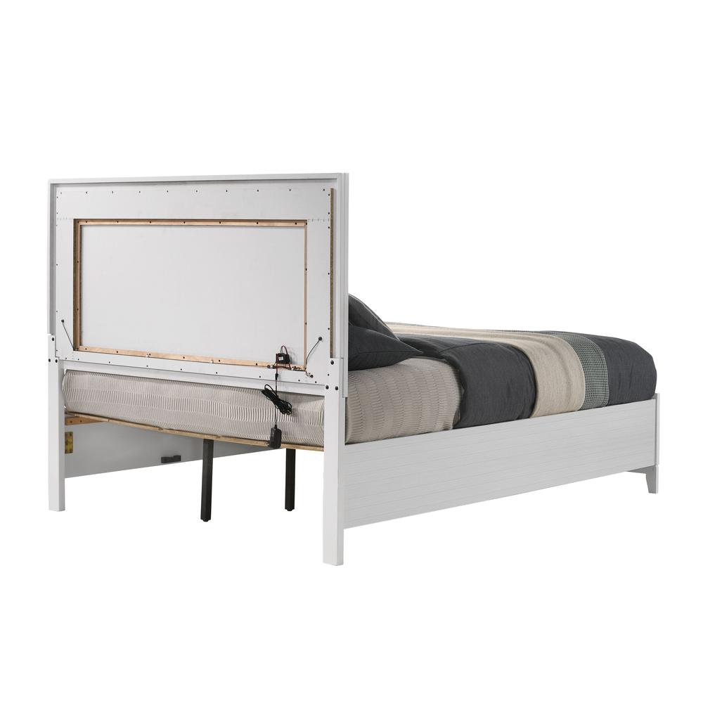 Haiden LED & White Finish Eastern King Bed w/Storage. Picture 5