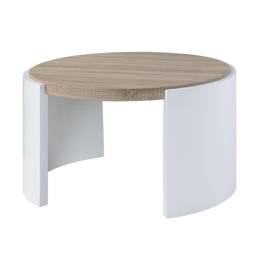 Zoma Coffee Table, White High Gloss & Oak Finish. Picture 2