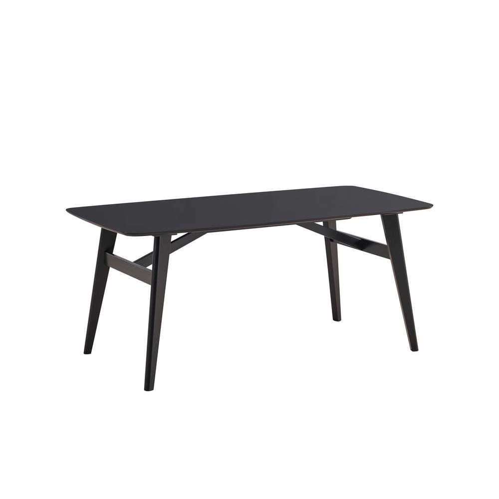 Eliora Solid Wood Frame Rectangular Dining Table in Black. Picture 1