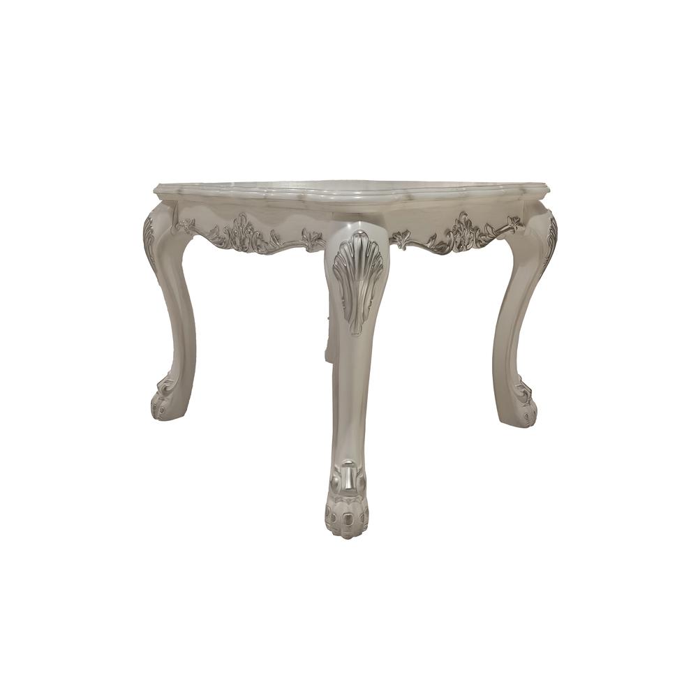 Dresden  Bone White Finish End Table. Picture 1