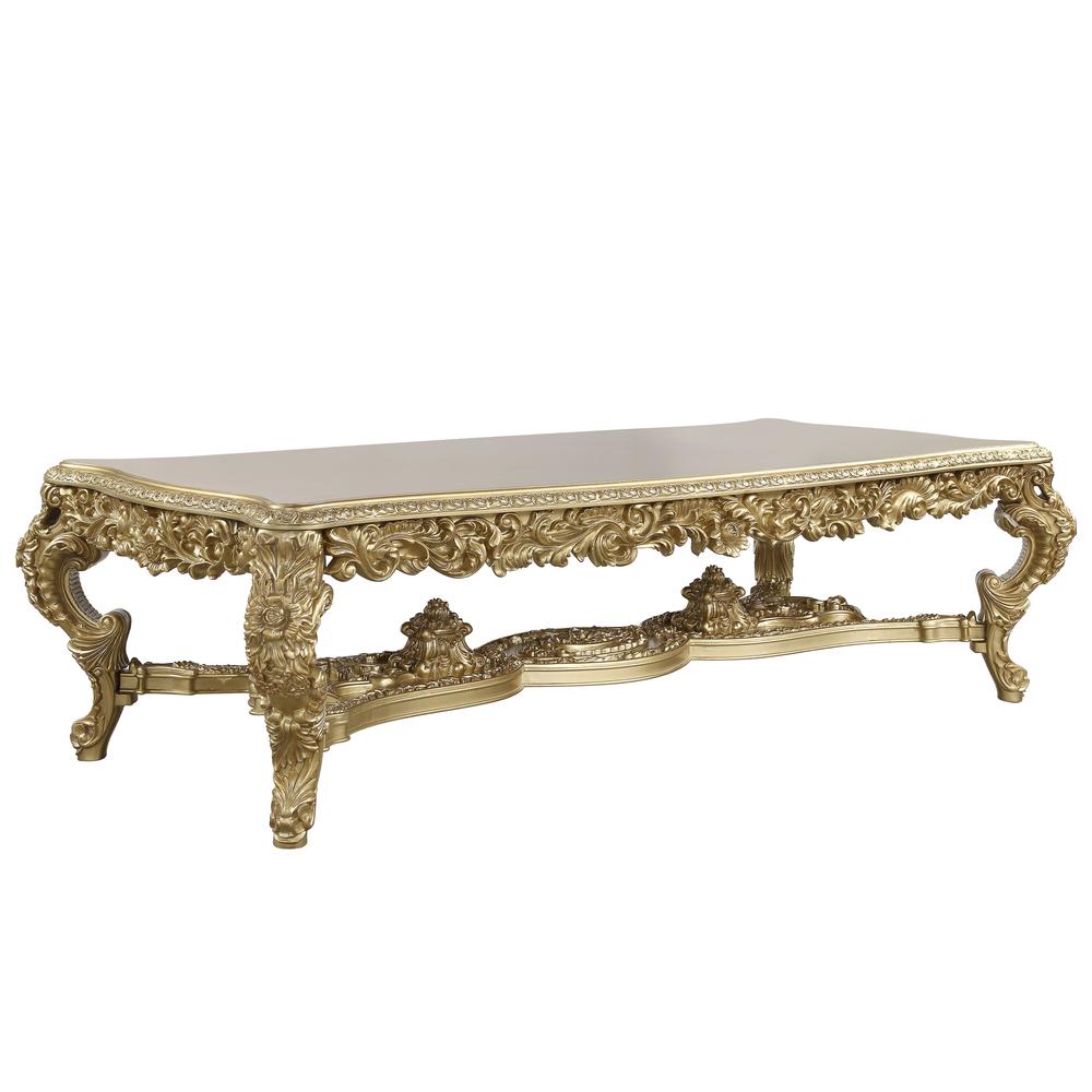 Bernadette Dining Table, Gold Finish. Picture 1