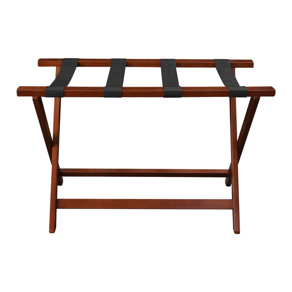 Heavy Duty 30" Extra Wide Luggage Rack - Walnut. Picture 1