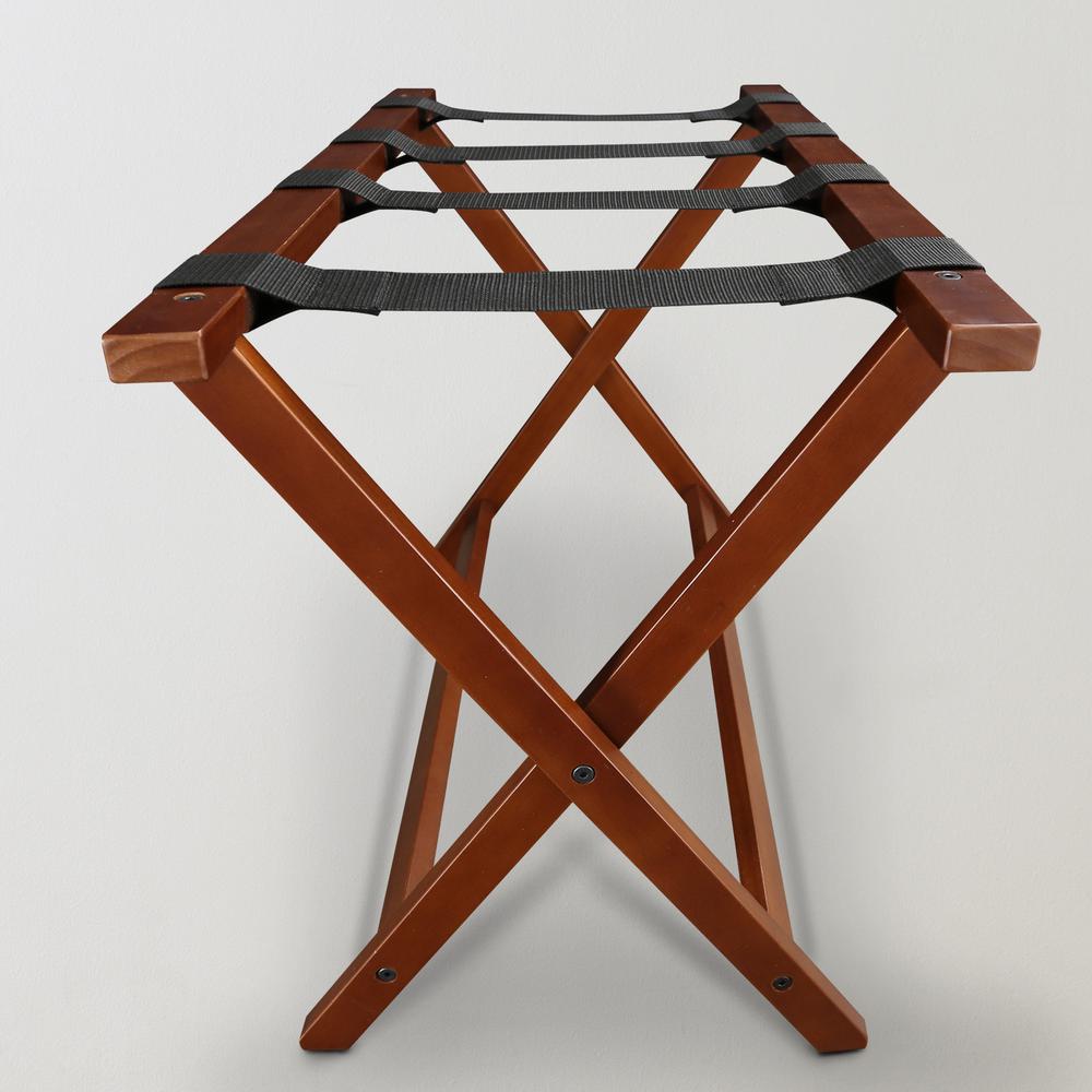 Heavy Duty 30" Extra Wide Luggage Rack - Walnut. Picture 10