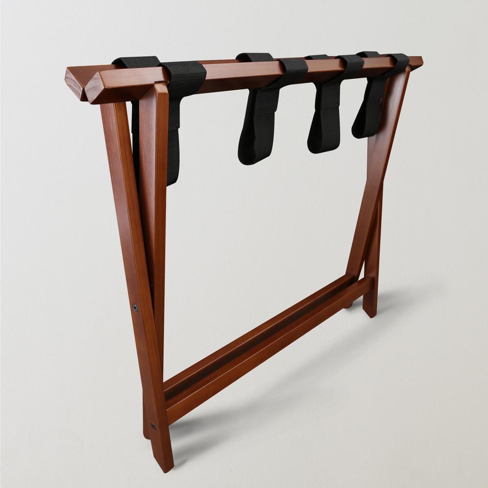 Heavy Duty 30" Extra Wide Luggage Rack - Walnut. Picture 11
