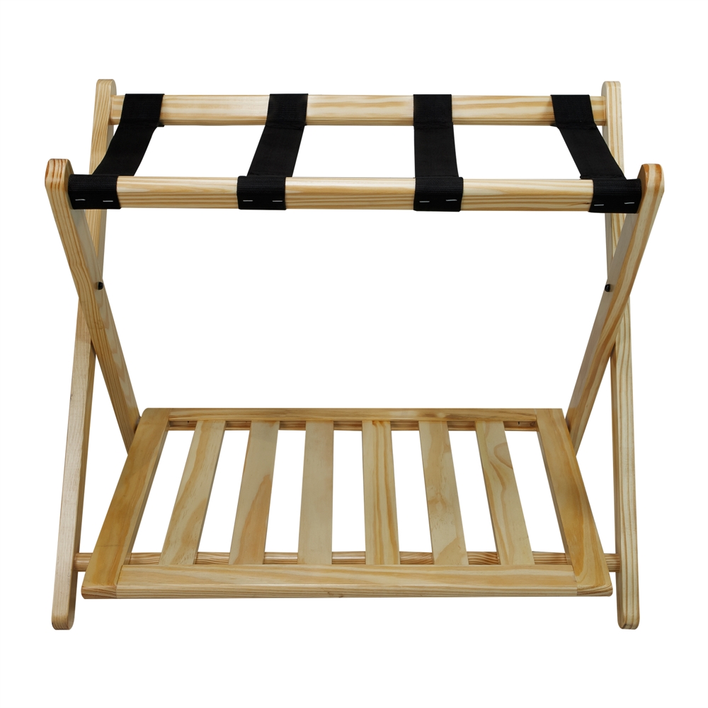 Luggage Rack with Shelf-Natural. Picture 1