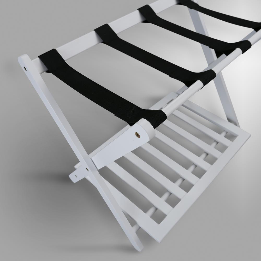 Luggage Rack with Shelf- White. Picture 7