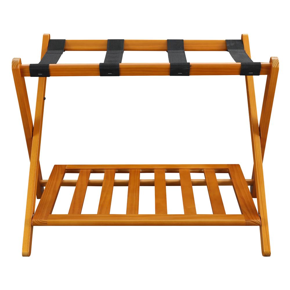 Luggage Rack with Shelf- Honey Oak. Picture 4
