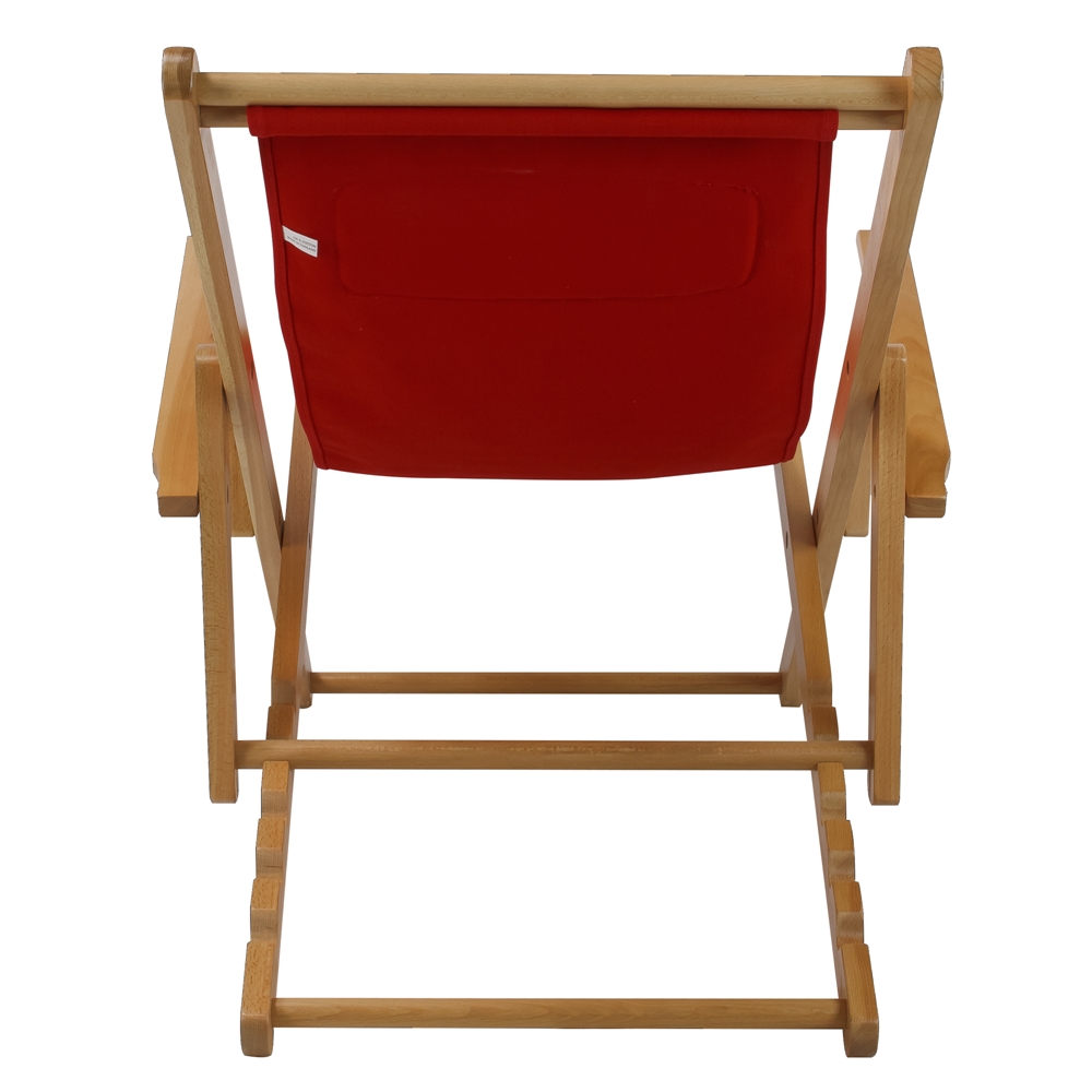 Sling Chair Natural Frame-Red Canvas. Picture 3