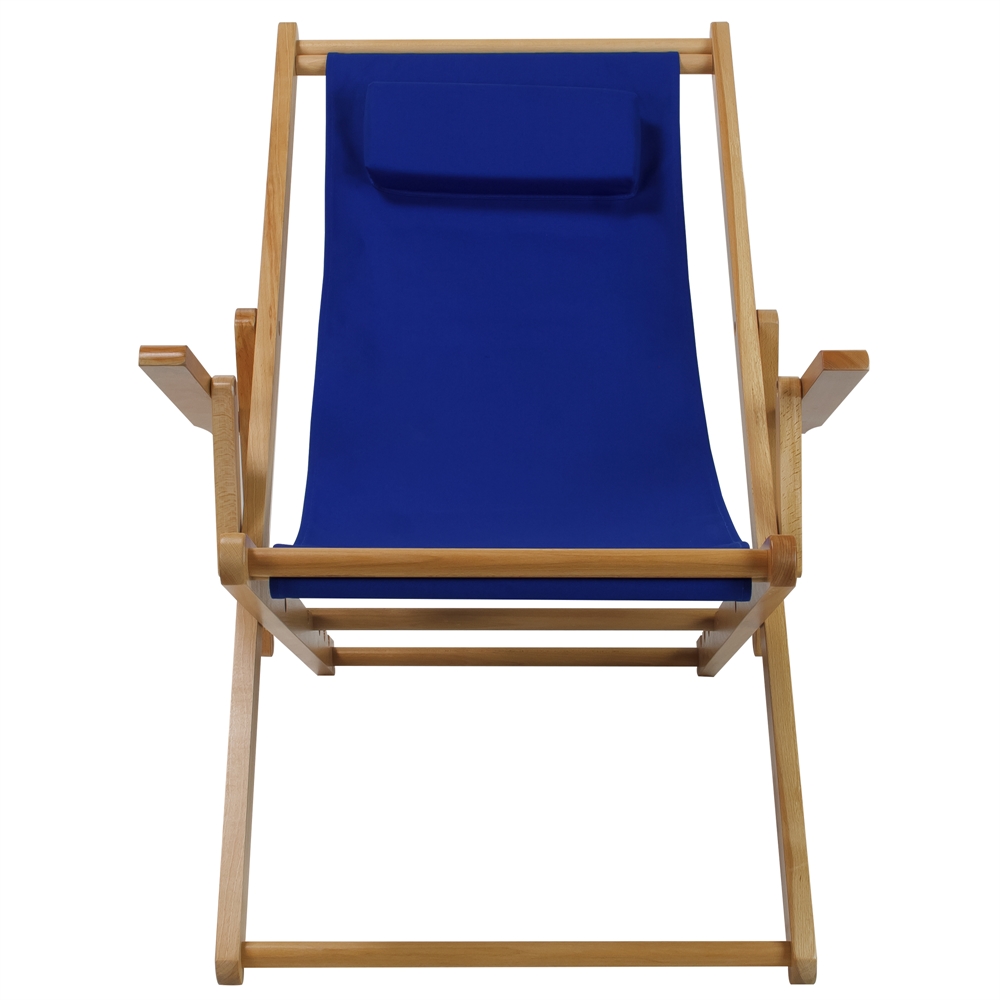 Sling Chair Natural Frame-Royal Blue Canvas. The main picture.