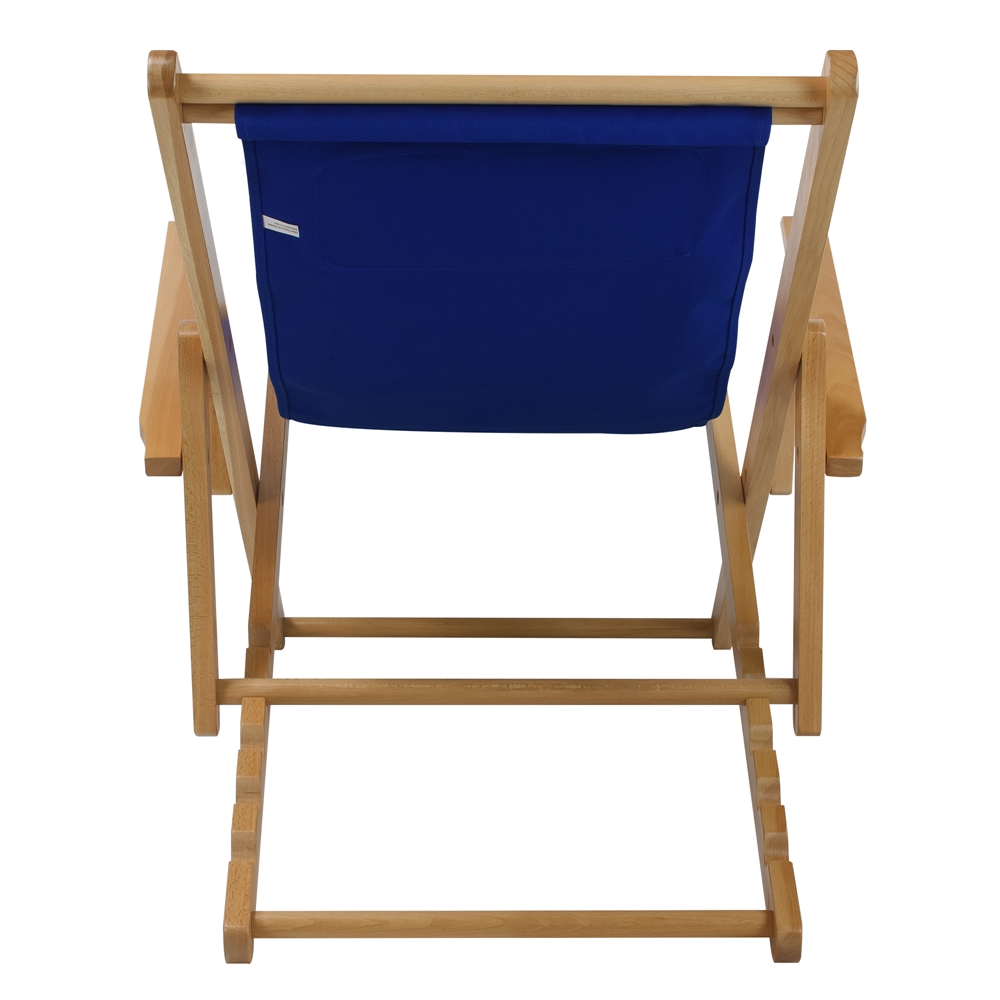 Sling Chair Natural Frame-Royal Blue Canvas. Picture 3