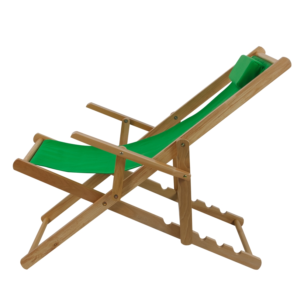 Sling Chair Natural Frame-Green Canvas. Picture 2