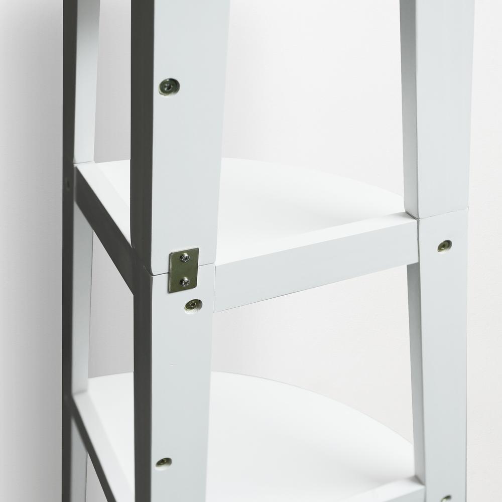 5-Shelf Corner Ladder Bookcase - White. Picture 11